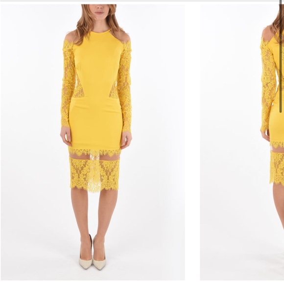 Philipp Plein Dresses & Skirts - PHILIPP PLEIN COUTURE LACE COLD-SHOULDER BELOW KNEE LACK- M